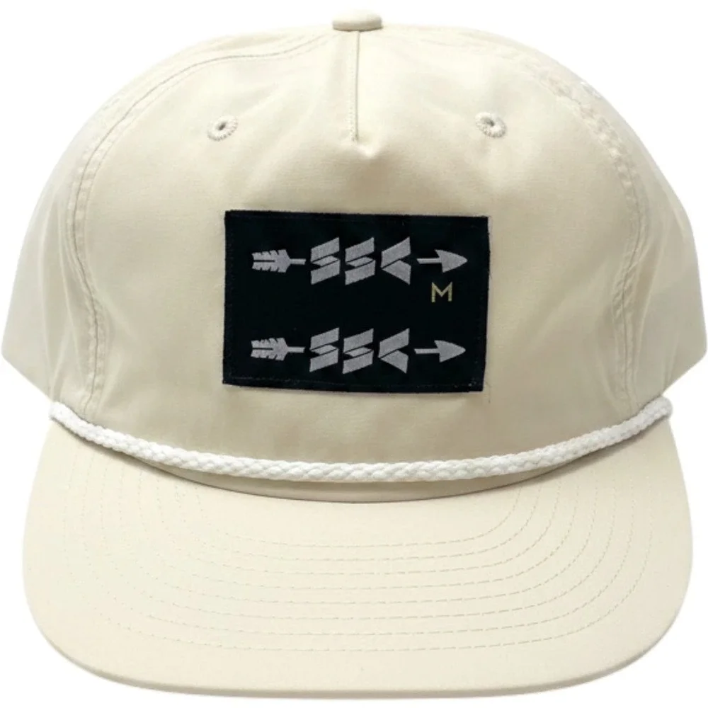 Sugarloaf Social Club Mens Nylon Rope Hat Cream Snapback Golf Cap Arrow Patch